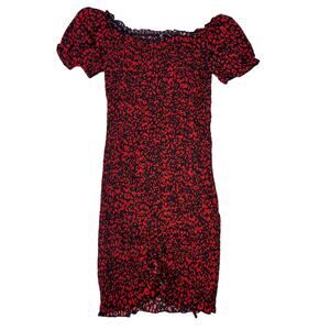 NWT Pretty Garden Chic Animal Print Drawstring Bodycon Mini Dress- Sz Large‎